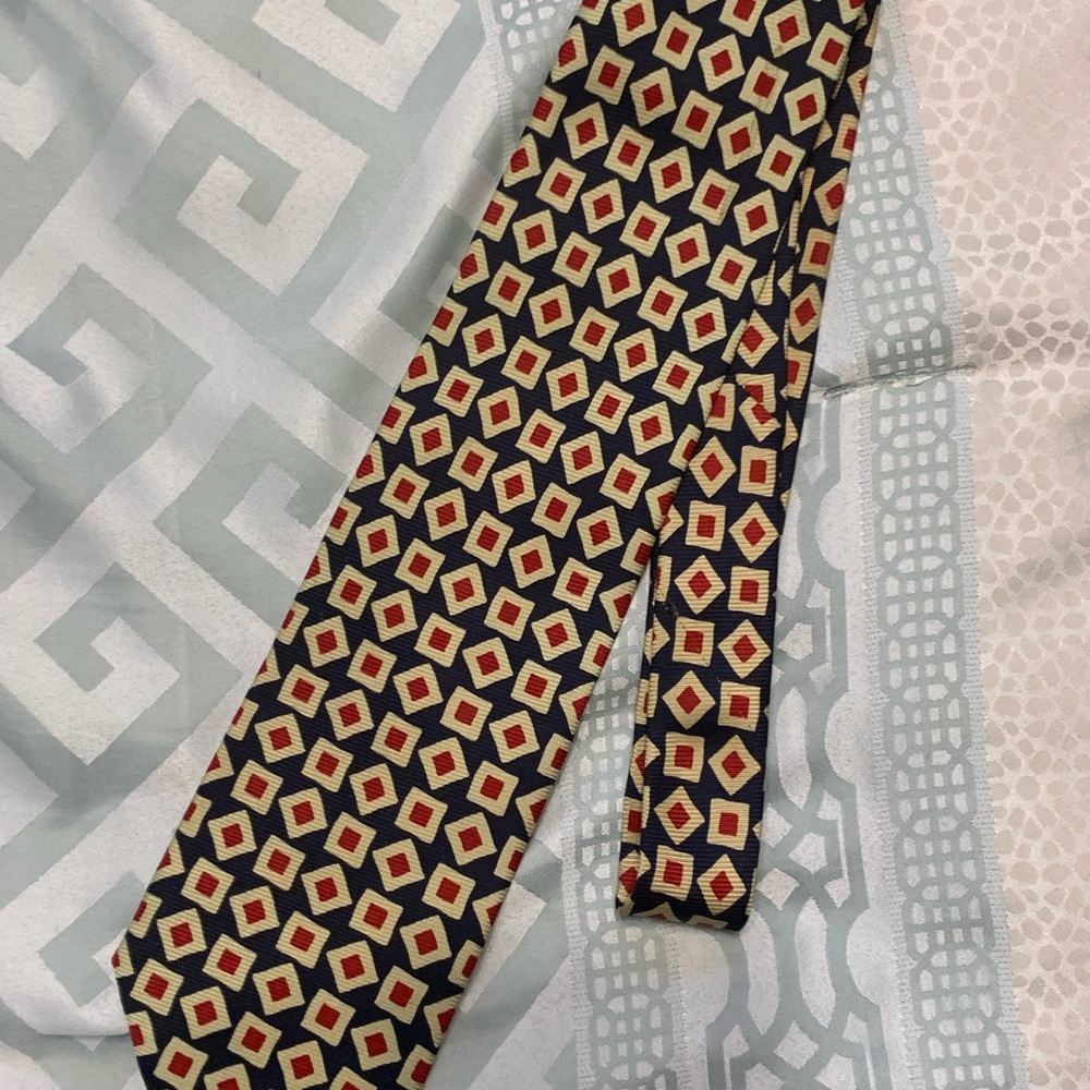 Enzo Necktie Blue/Red Pattern - Picture 3 of 3